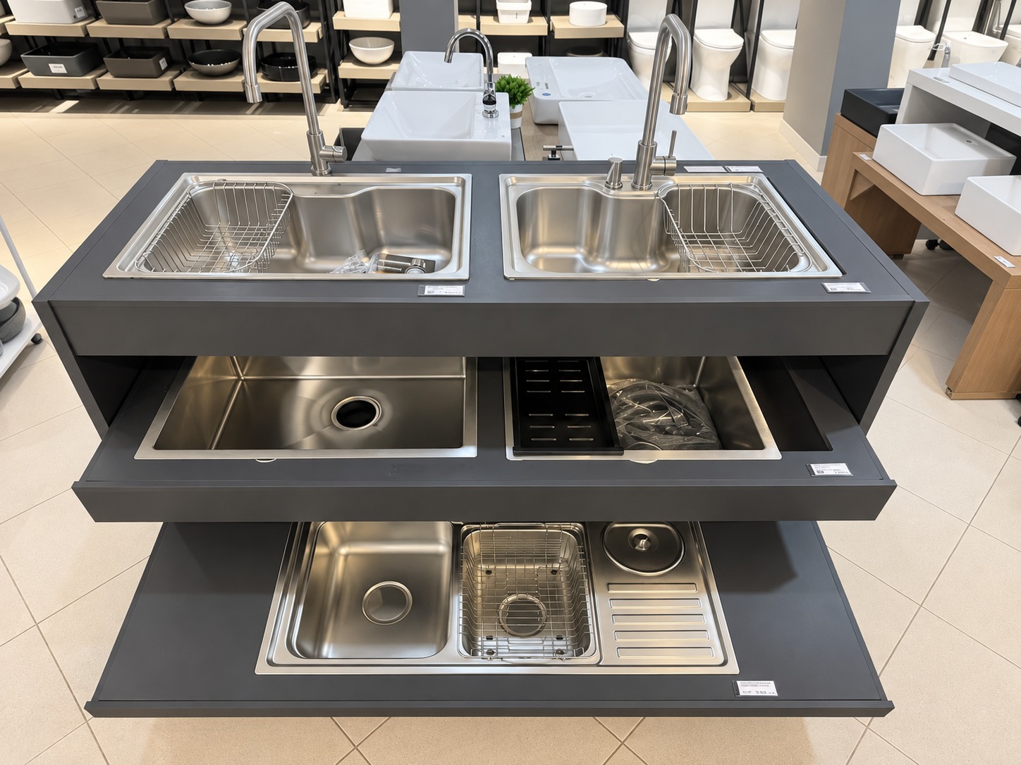 Vitrine de cubas duplas Debacco