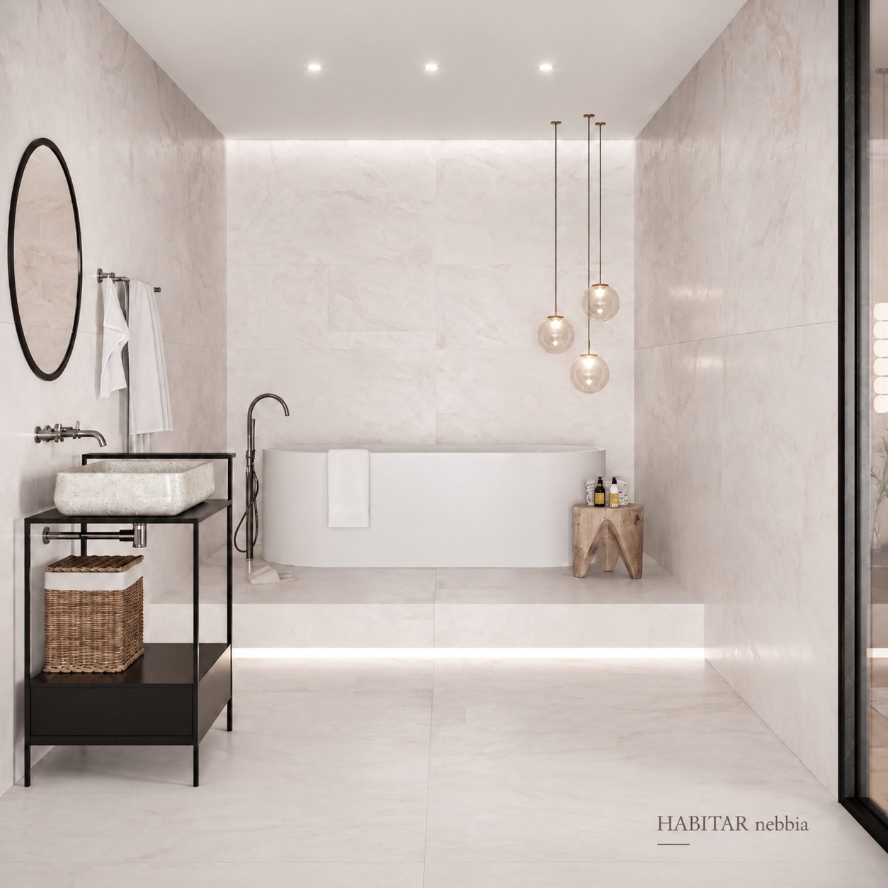 Banheiro com porcelanato Nebbia Incesa